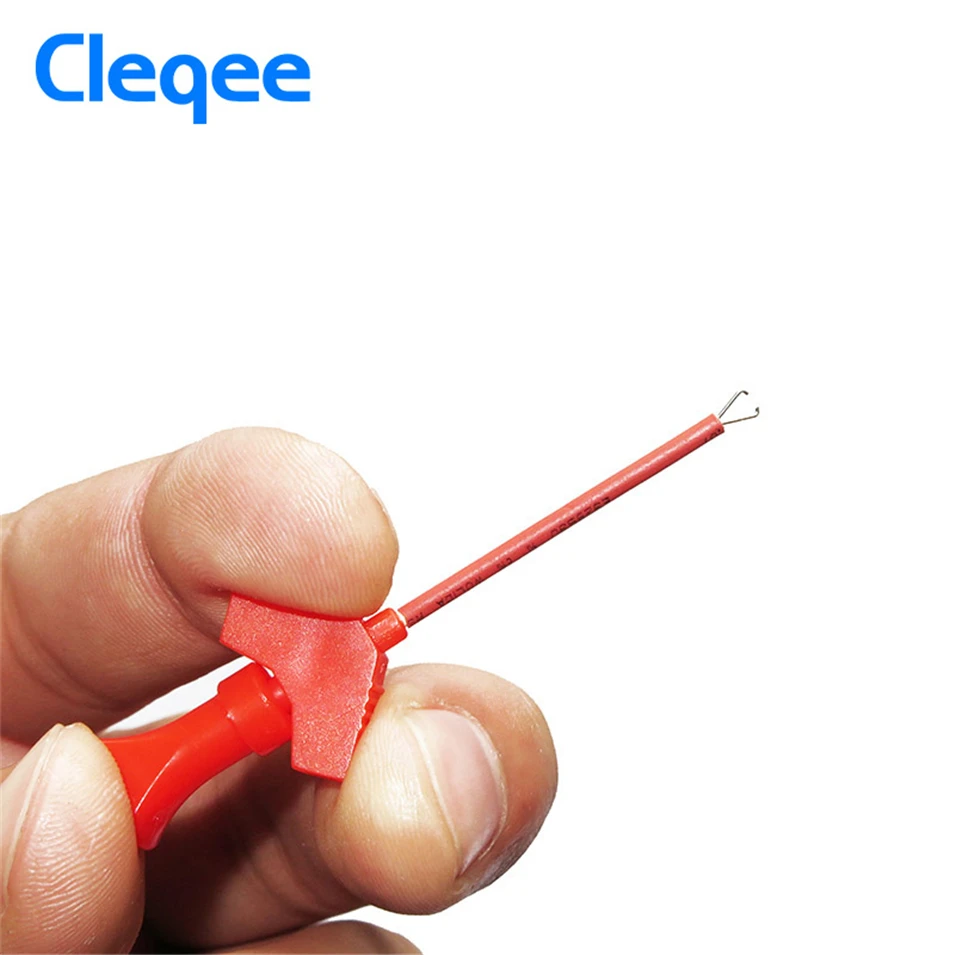 Cleqee P5003 10Pcs mini grabber SMD IC test hook clip jumper sonda analizzatore logico accessori per test