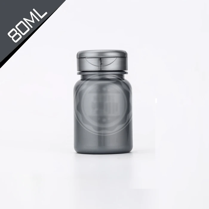 

100pcs 80ml Pearl Gray Color PET Medicine Bottles, Capsules/Pills/Tablets/Powder/Candy Plastic Bottles--Gray Color Caps