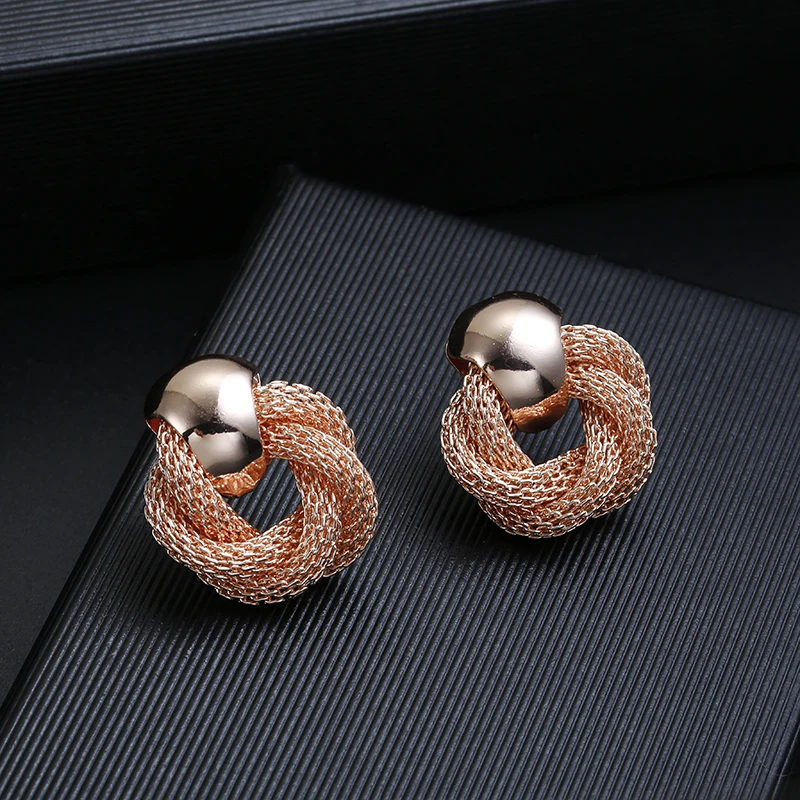 New Arrival Creative Mesh Chain Handmade Clip On Earrings No Pierced for Women Gold Color  Ear Clips Bijoux Brincos Jewelry
