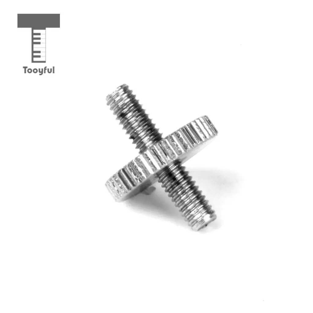 Tooyful High Quality 2Pcs Nickle Plated Metal Mandolin Guitar Bridge Post Height Adjustment Screw Silver for Archtop Jazz Guitar