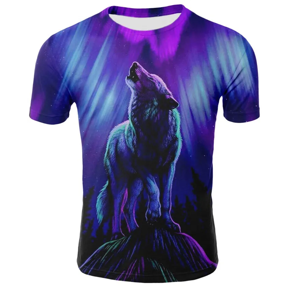 Summer Boy Girl 3D Printed T-Shirt Harajuku Angel Unicorn Animal Wolf Galaxy Space Design Children T Shirt Kids Birthday Clothes