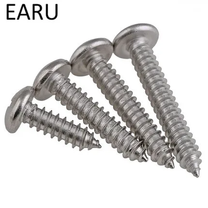 M4*6/8/10/12/14-80mm Stainless Steel 304 Round Pan Phillips Cross Self-tapping Tapping Screws Bolt Woodworking Fastener