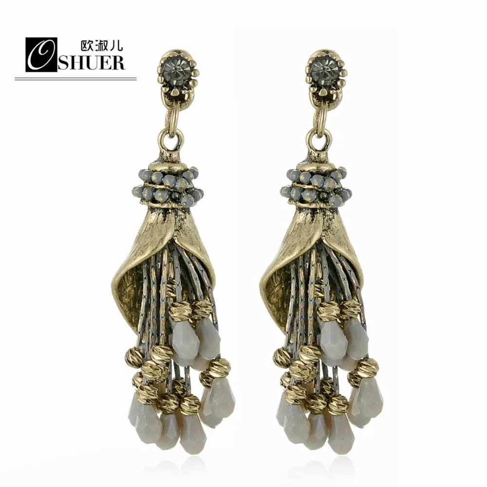 OSHUER High Quality Handmade Crystal Beads Earrings For Women Cute Jewelry Fashion Temperament  Earrings Female ER-292