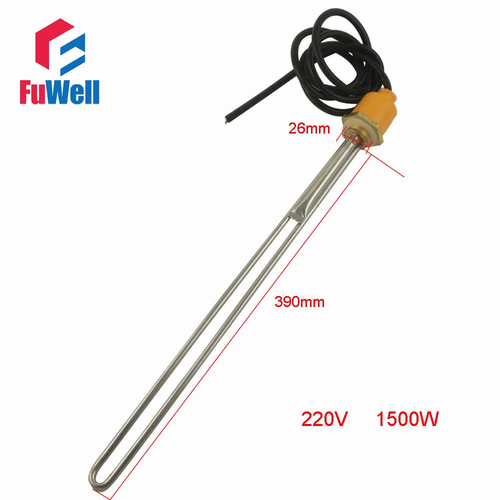 Stainless Steel Solar Heating Tube Element 220V 1.5KW Electric Water Heater Pipe