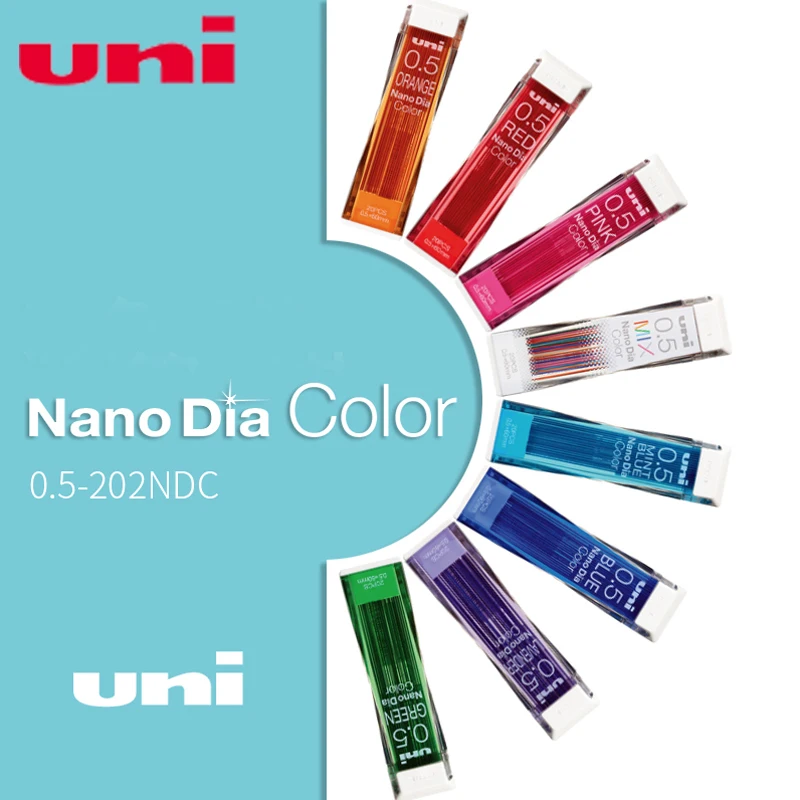 Uni Nano Dia-lápices mecánicos de colores, suministros de escritura, papelería, Japón, 0,5-202NDC, 0,5mm