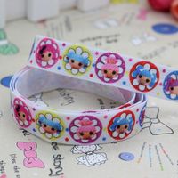 DHK 5/8'' 5yards Fold Over Elastic FOE lala fairy dots printed headband hair band diy decoration OEM Wholesale C221