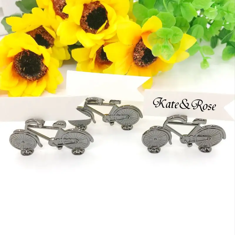40PCS  Wedding Table Decoration Gift Vintage/Gold Bicycle Place Card Holder Bike Design Name Card Holders Party Supplies image 2