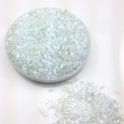 16g 1000pcs 2*3mm AB Clear Colorful Transparent Tube Loose Spacer Beads Cezch Glass Seed Bead Handmade Jewelry DIY Garment Bead