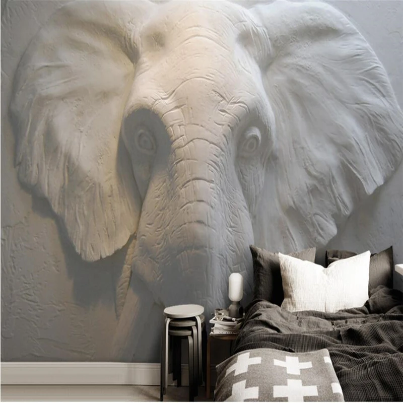 

beibehang 3D Stereo Elephant Background Wall Painting Customized Large Wallpaper Eco Wallpaper papel de parede para quarto