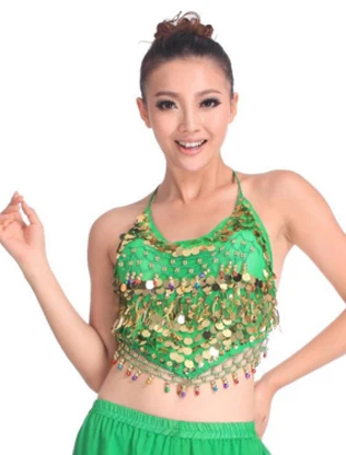 2018 Hot Selling On Sale Cheap Coins Sexy Belly Dance Top Size Bra for Women 11 Colors Available