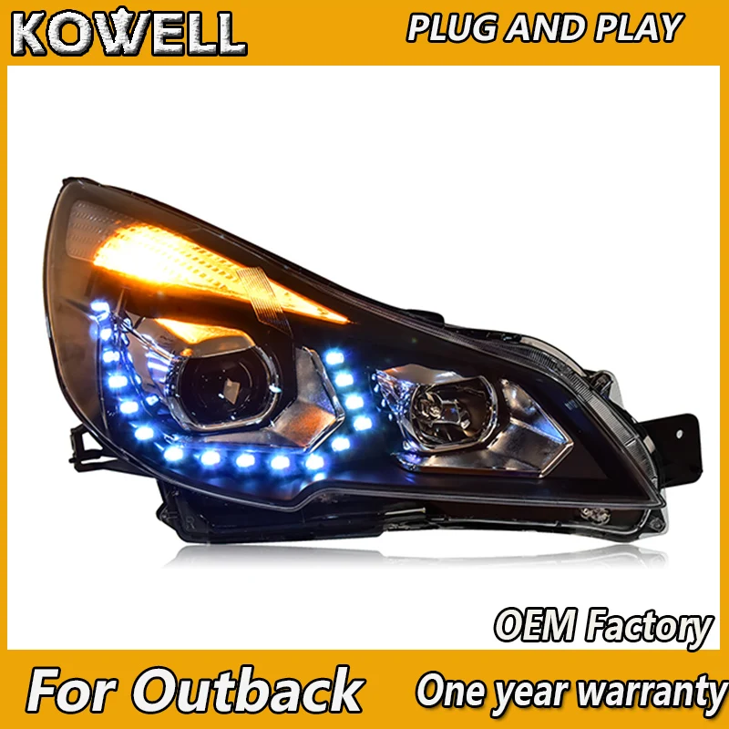 

KOWELL Car Styling For Subaru Outback headlights 2010-2016 LED light Angel eye fog light Q5 bi xenon lens h7 D2H xenon