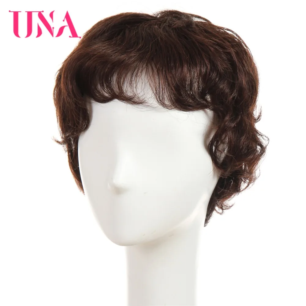 UNA Remy Olmayan Brezilyalı İnsan Saç Peruk Kadınlar İçin Fantezi Dalga 150% Yoğunluk Rengi # 2/33 # 1 # 1B # 2 # 4 # 27 # 30 # 33 # 99J # HATA # 350