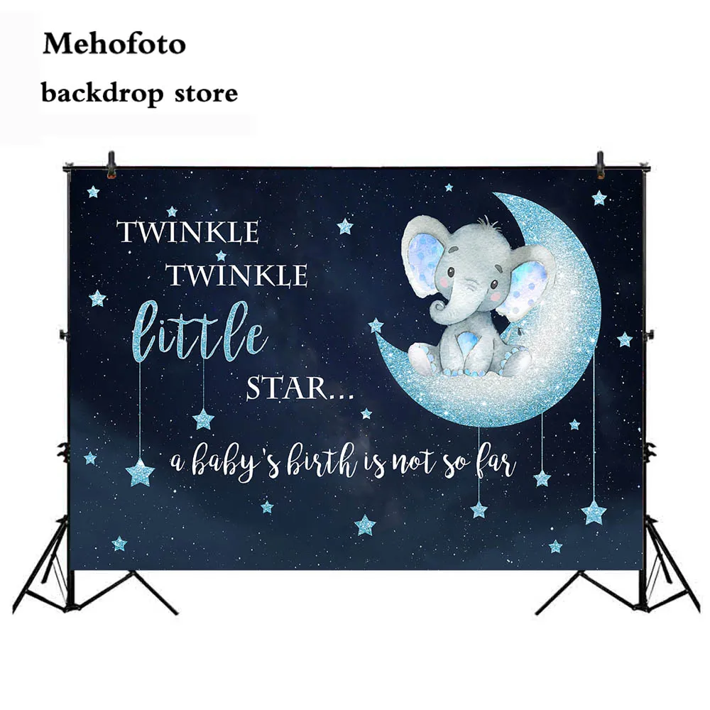 Фон для фотосъемки новорожденных с изображением слона мерцающей маленькой звезды
