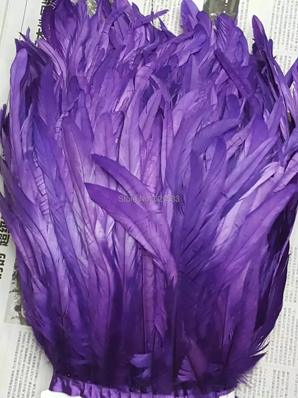 10Meters/lot!30-35cm Wide Dyed Purple Colour Coque Tail Feather Fringe Trimming Carnival,Carnival Costume Fringe