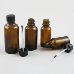 10x5ml 10ml 15ml 20ml 30ml 50ml 100ml Nail Polish Brown Glass Bottle With Brush for Beauty Cosmetic Containers Simple Bottle