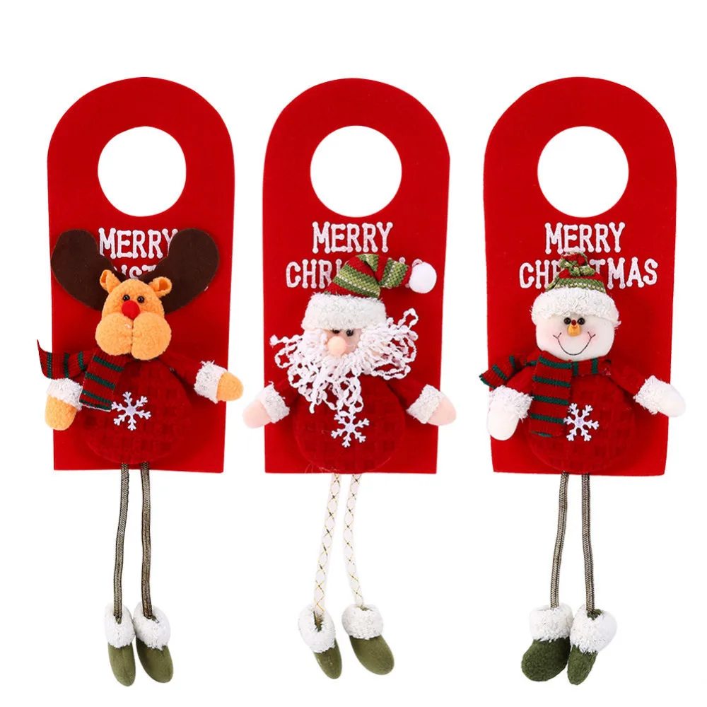 Christmas Santa Claus Reindeer Snowman Style Door Wall Hanging Ornaments Decoration Gift Xmas Gift