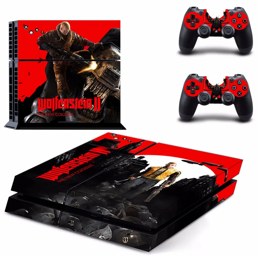 Wolfenstein II The New Colossus PS4 Skin Sticker Decal For Sony PlayStation 4 Console and 2 Controllers PS4 Skins Sticker Vinyl