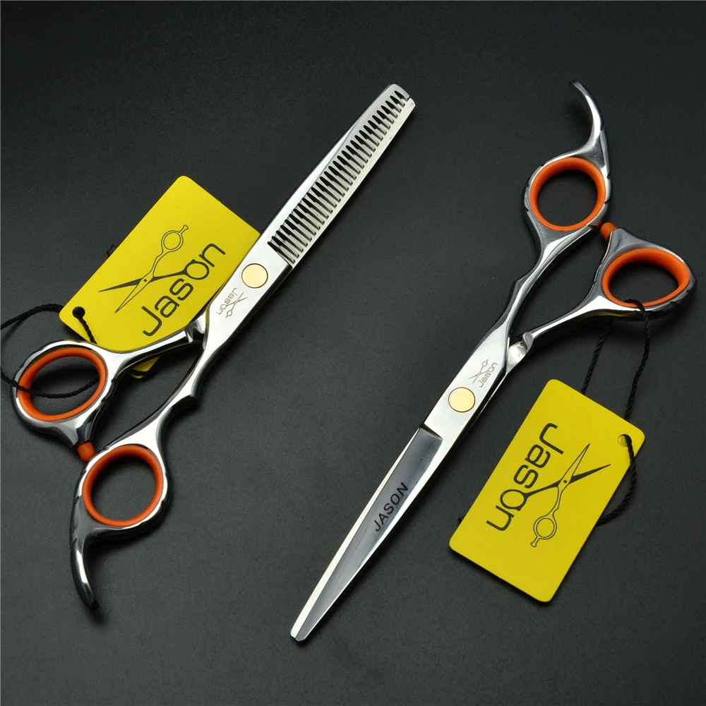 

303# 6'' Brand Jason TOP GRADE Hairdressing Scissors JP 440C Professional Barbers Cutting Scissors Thinning Shears Hair Scissors