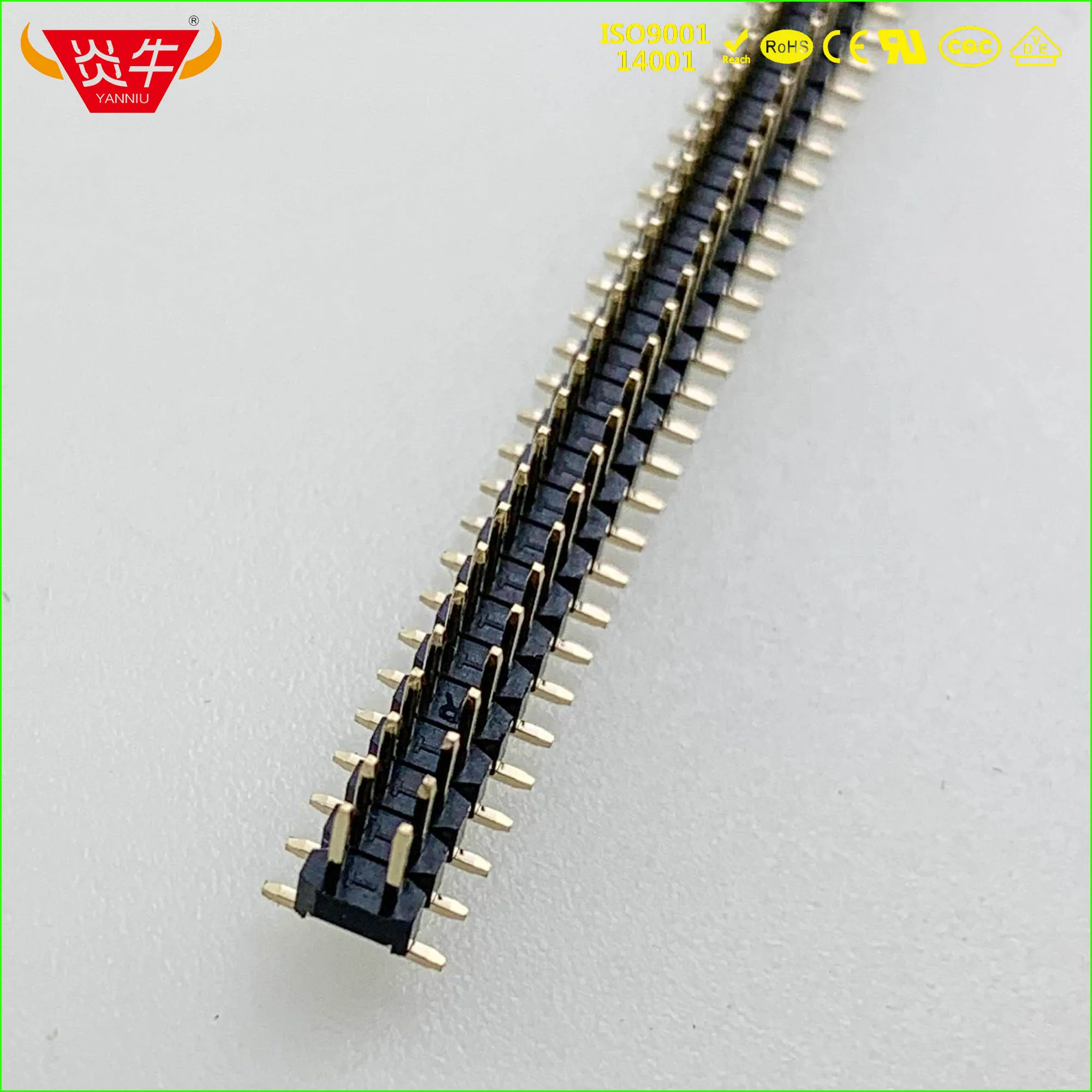 2.0mm PITCH 2X40P 80PIN MALE STRIP CONNECTOR SOCKET DOUBLE ROW VERTICAL SMT PIN HEADER WITHSTAND HIGH TEMPERATURES GOLD-PLATED