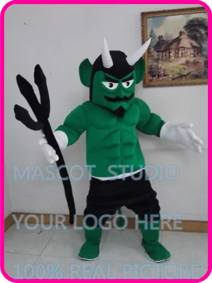 

mascot green devil mascot costume custom cartoon character cosplay fancy dress mascotte theme