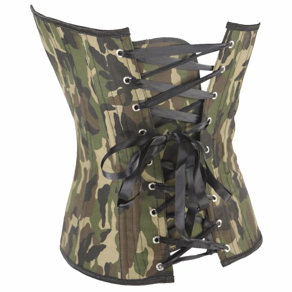 Vita dimagrante Appliques Shapewear Camouflagr body Green corsetti bustini corsetto militare S-3XL QF885