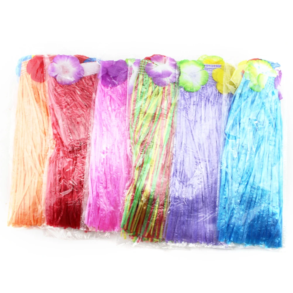 9สีพลาสติกเส้นใยเด็กหญ้ากระโปรงฮูลากระโปรงฮาวายเครื่องแต่งกาย40เซนติเมตรสาวแต่งตัว