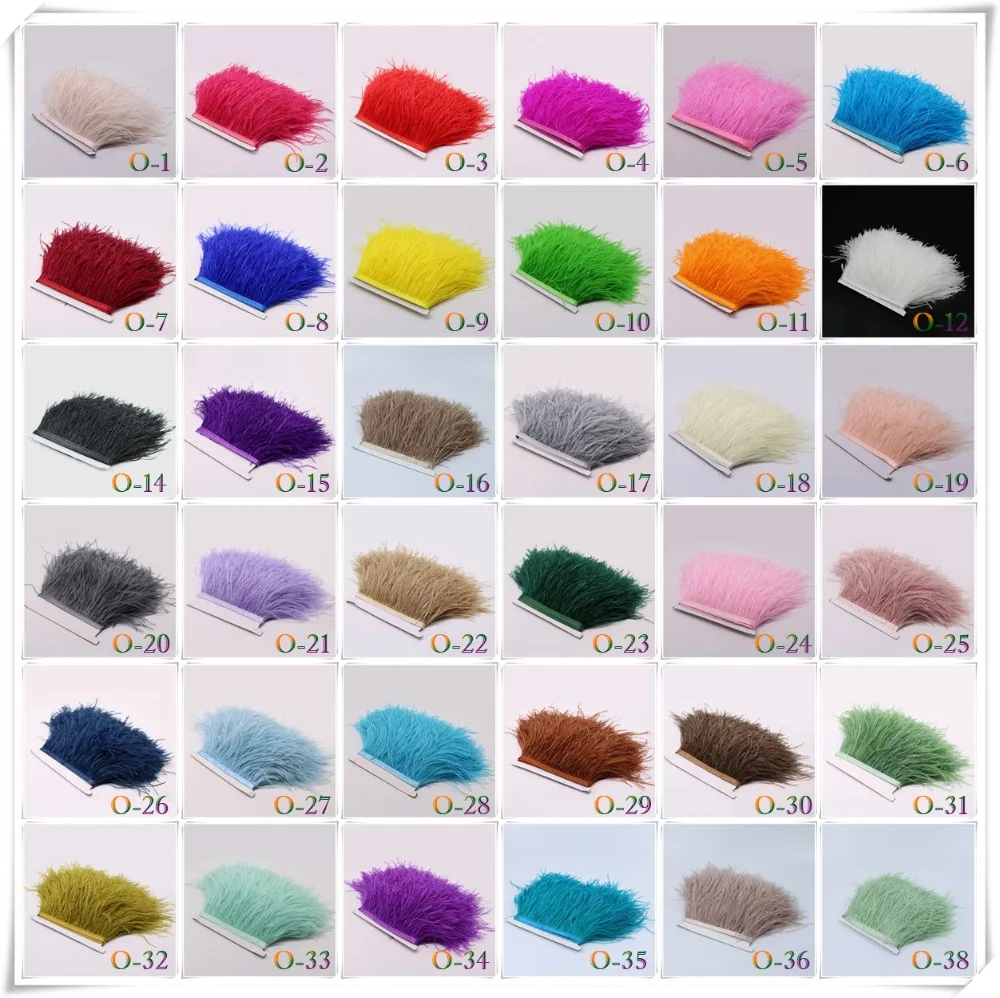 

10yards high quality real ostrich feather trims height 10-15CM feathers for Crafts skirt/dress/costume accessories decoration