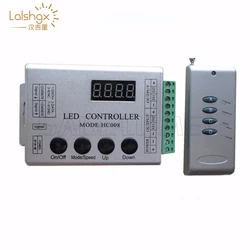 Controlador de píxeles Led RGB programable, 4 teclas, DC 5V, 12V, 24V, HC008, 133 modos de efecto para Ws2812, Ws2811, 2801