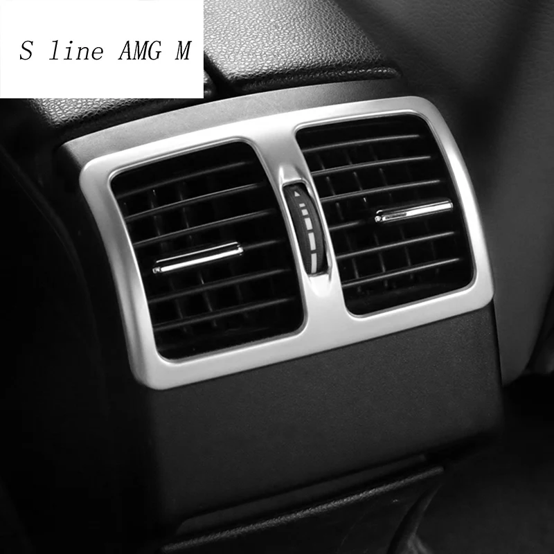 Car styling Rear air conditioning vent decorative frame air outlet trim strip stickers for Mercedes Benz C Class W204 2009-2014