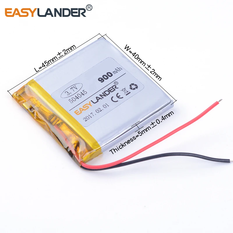 504045 3.7V 900mAh akumulator litowo-jonowy polimerowy do GPS DVR MP5 Bluetooth produkt cyfrowy małe zabawki 504144