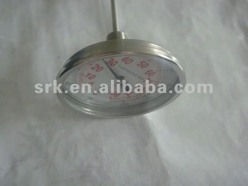 

Industrial Stainless Steel bimetal thermometer with back connection,SS304, dial 3" 0 to 100C