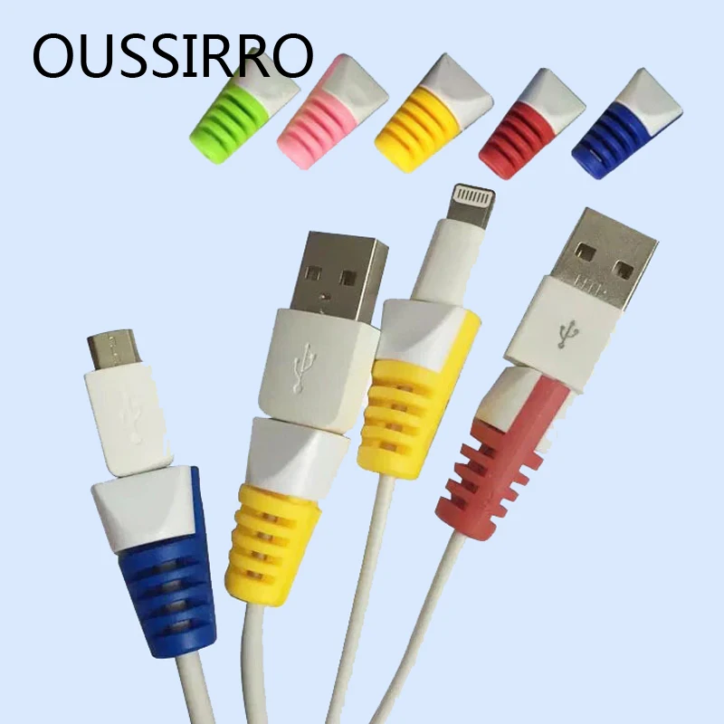 6Pcs/lot Data Line Protection Case Coil Protective Cover Universcial Charging Cable Protection Sleeve USB Earphone Protector l