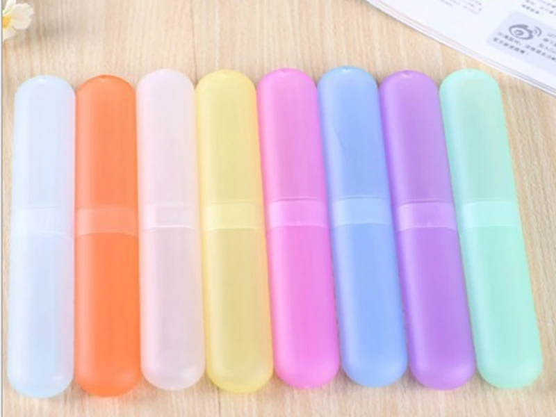 200pcs/lot 20cm Portable Travel Toothbrush Box Case Plastic Container for Toothbrush Toothbrush Holder Tube Plastic Cover