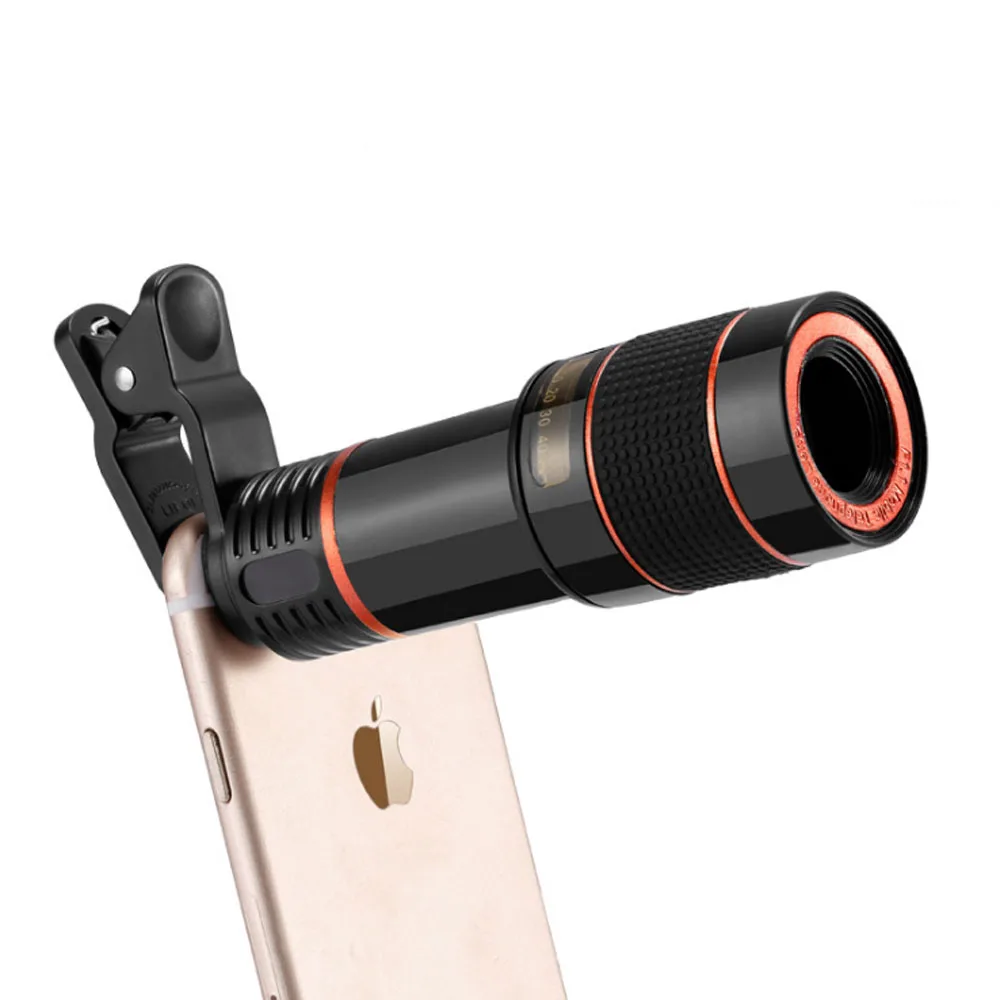 

Universal 12X Zoom Phone Lens Telephoto Camera Clip Lens for iPhone Samsung Xiaomi Huawei