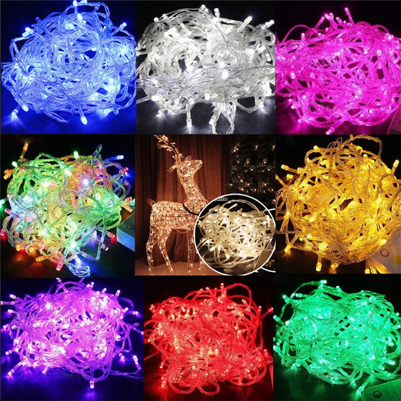 

String Light 100LED 10M Christmas/Wedding/Party Decoration Lights Garland AC 110V 220V Outdoor Waterproof Led Lamp 9 Colors Led