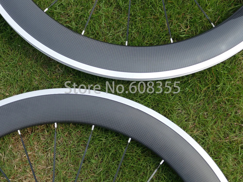 60mm 3k UD Carbon Matt Glossy Road Bike Clincher Wheelset Wheel Rim width 20.4mm 23mm Alloy Brake Side