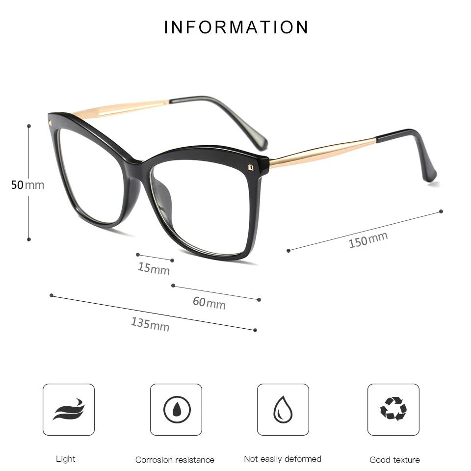 mimiyou Fashion Square Glasses Frame Women Retro Metal Optical Eyewear Lady Eyeglasses Frame Clear UV400 Brand Designer oculos