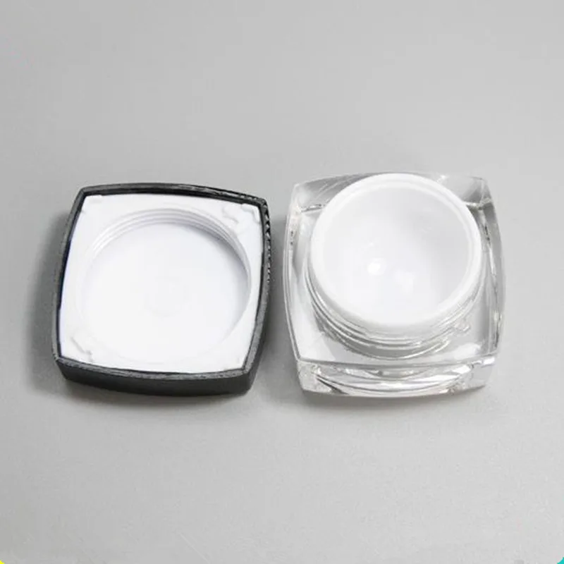 

Free shipping 30g square acrylic cream jar packaging bottle with black lid 100pc/lot