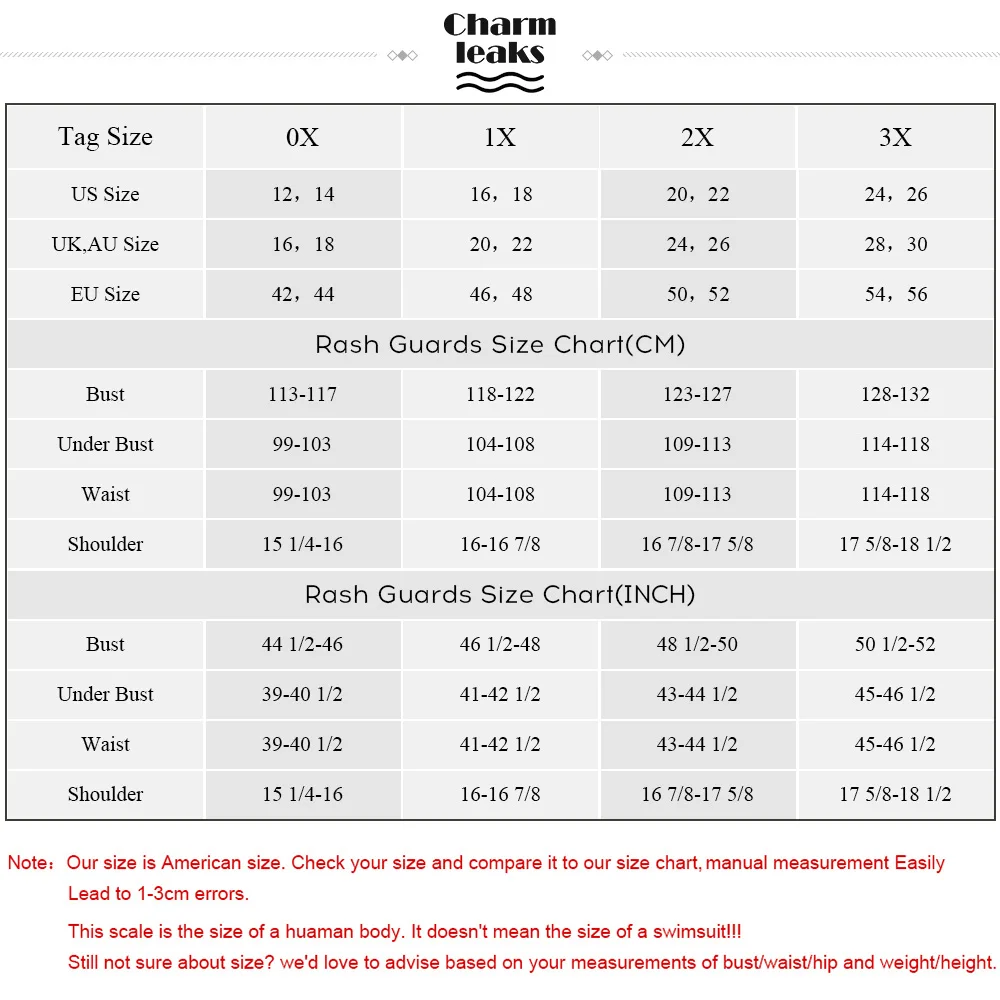 Charmleaks-maiô Rashguard de manga curta para mulheres, maiô UPF 50 plus size, proteção UV, roupa de praia Rash Guard