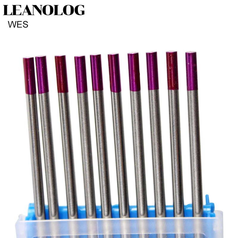 Eletrodo de tungstênio roxo cabeça wes, 1.0 /1.6/2.0/2.4/3.0/3.2/agulha de tungstênio tig/eletrodo de tungstênio/haste tig com 10 peças