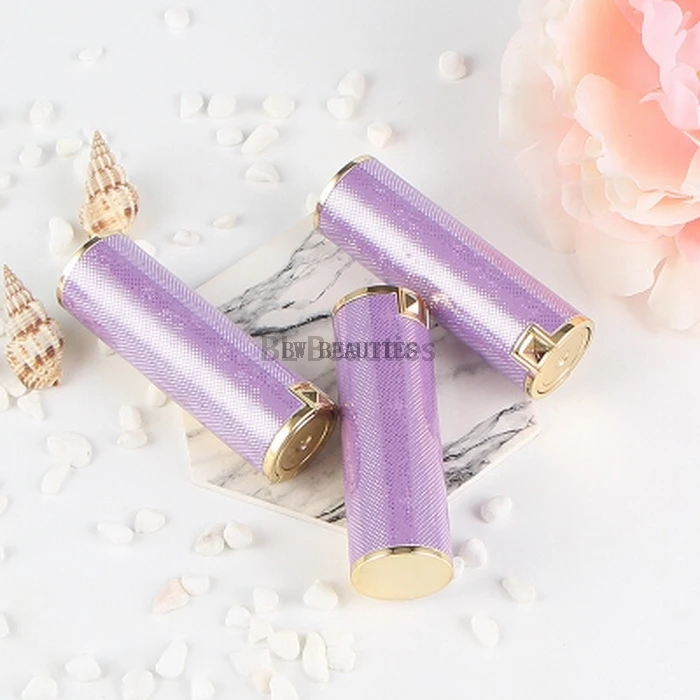 100Pcs New Lipstick Tube Empty Tube High-grade Purple DIY12.1 Homemade Refillable Bottles Lip Balm Tube Empty Package Tubes