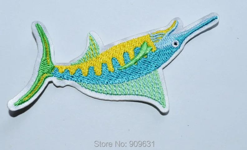 New ! Miami Marlins Marlin Fish blue yellow Patch Beach Decoration Embroidered Iron On Applique