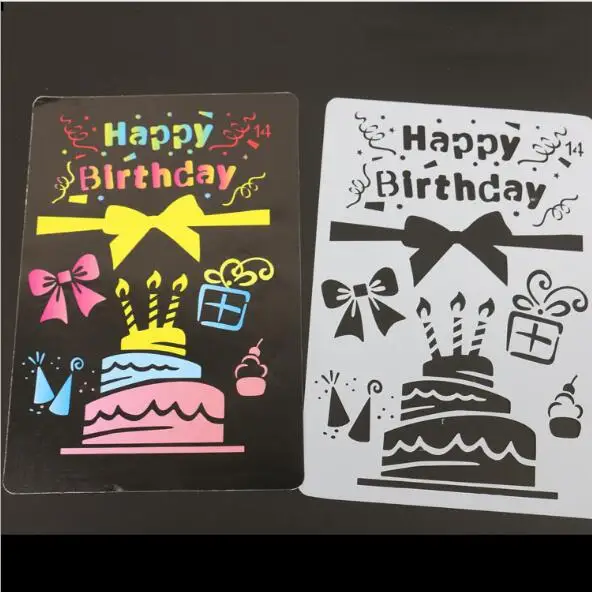 1 Piece Scrapbooking Album Doodle DIY Art Drawing Plate Stencil Airbrush Painting Tool Home Decorations Stationery