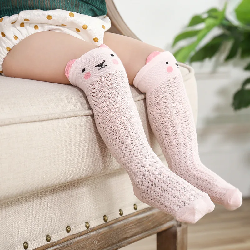 Summer Cartoon Baby Mesh Socks Newborn Toddler Cotton Knee Socks Baby Girls Boys Long Socks Infant Anti-Mosquito Knee High Sock