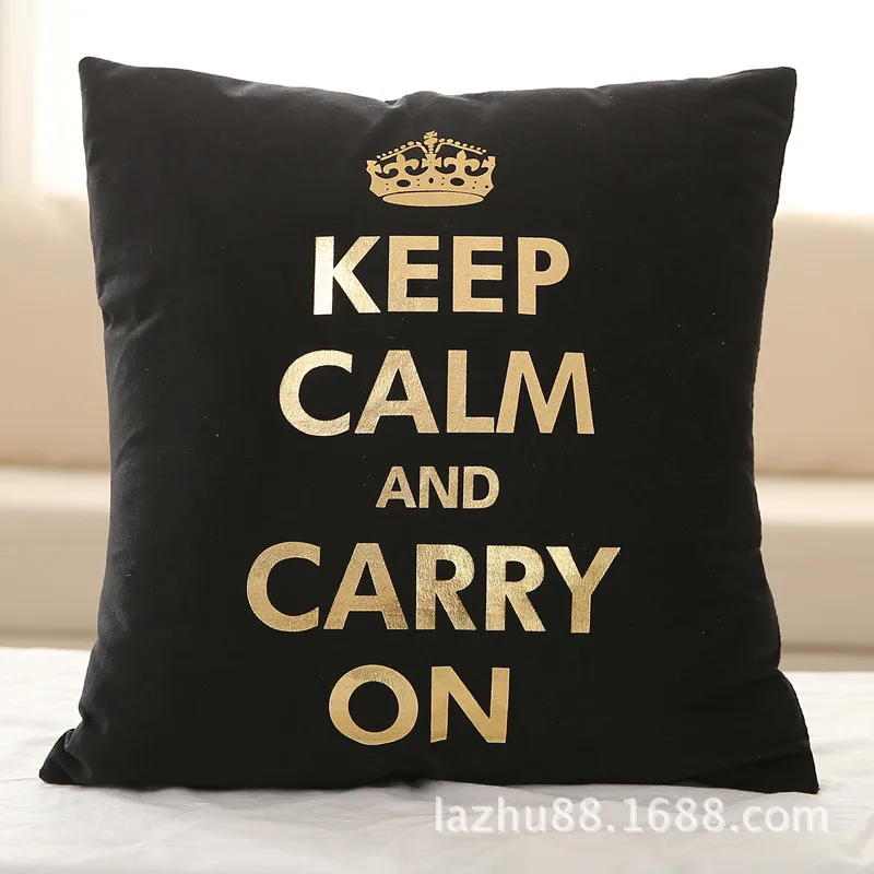 Love and Christmas style black Softer fabric Gold stamp pillow cover home hotel bedding room decorative pillowcase 45cm*45cm