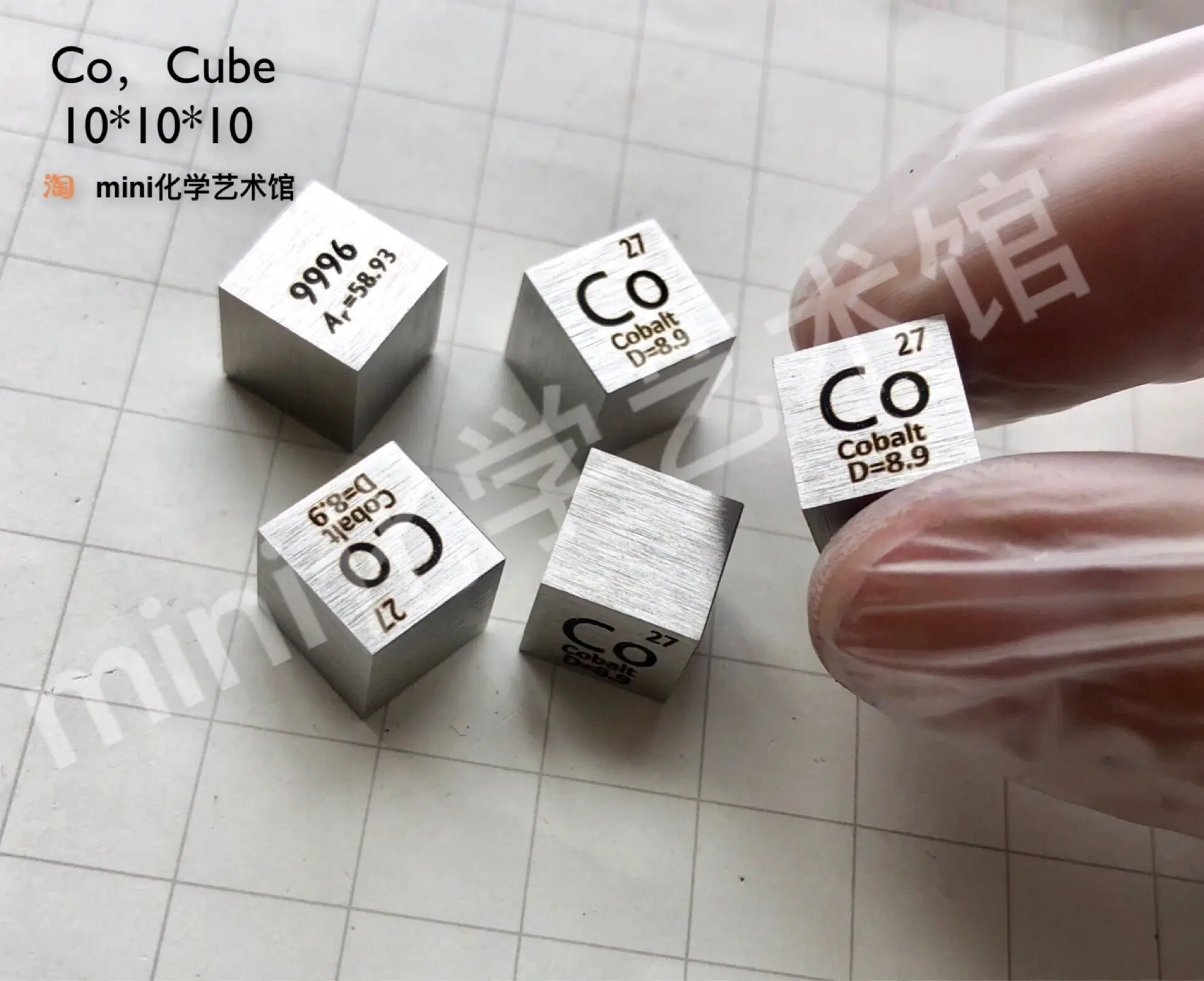 Metal Cobalt Periodic Table Cube 10mm Weight 8.8g Co 99.96 Cobalt Cube