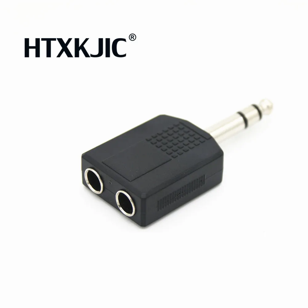 5 قطعة مونو 1/4 "Y الفاصل محول الصوت 6.35 الذكور جاك إلى 2 الإناث 6.35 جديد