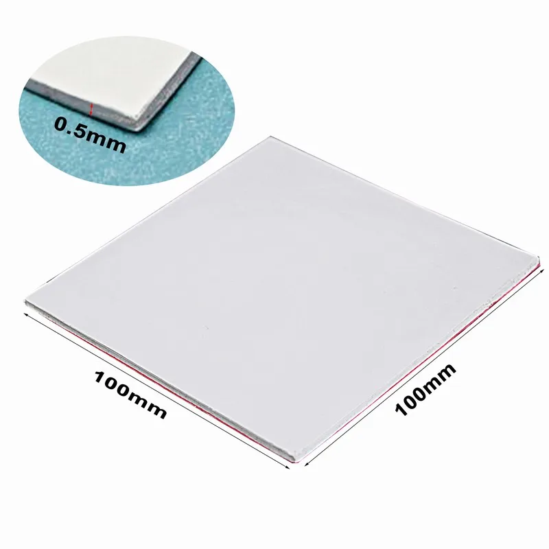 1000PCS Gdstime 0.5mm thickness  Silicone Thermal Pad Sheet Laptop Computer CPU Graphics Card Chip Heat Sink  100*100*0.5mm