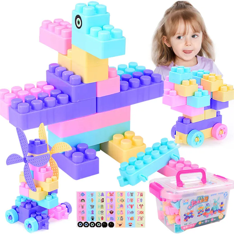 

100 Piece Large Particle DIY Building Blocks Toy Bulk Inserting and Assembling Construction Toys Children Compatible All Brands