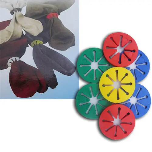 7 PCS/LOT   SOCKS CLIP   Sock Holder Rings Colorful Sock Organizers Sorters Locks Clips Laundry